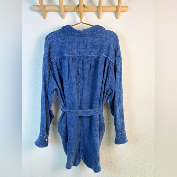 Aerie Gauzy Belted Romper Long Sleeve Oversized With Pockets XS - Picture 9 of 13